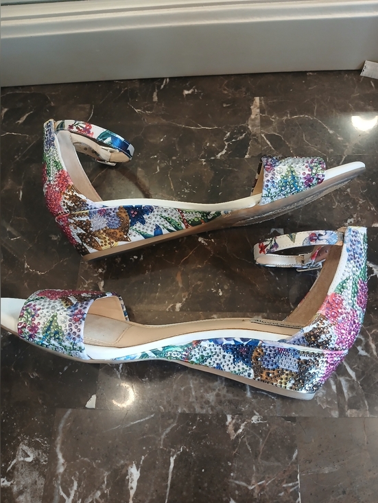 Alex Marie Shoes - Alex Marie Multicolor Crystal-Embellished Ankle-Strap Flats